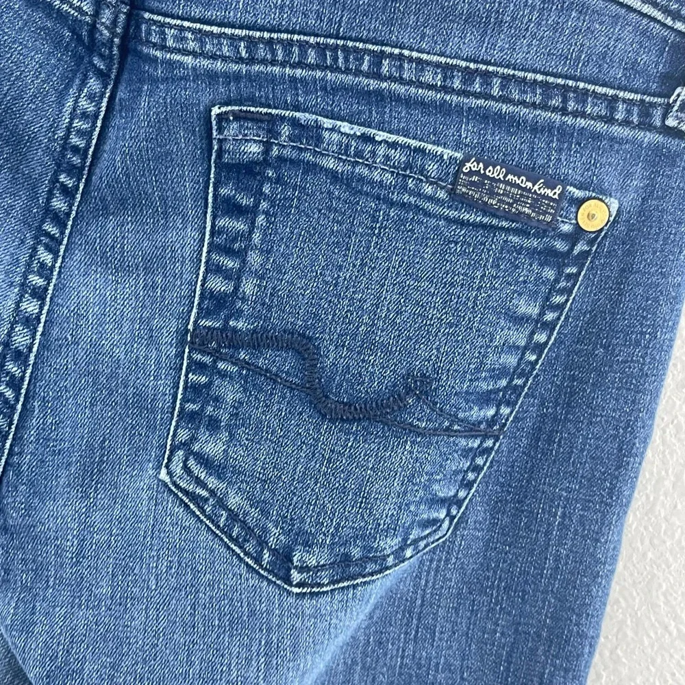 7 For All Mankind Gwenevere Jeans Womens 27 Blue Cropped Skinny Low Rise Capsule